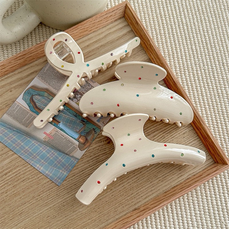 Hair Care Lotion - Cream Color Diamond Clip Hair Accessories