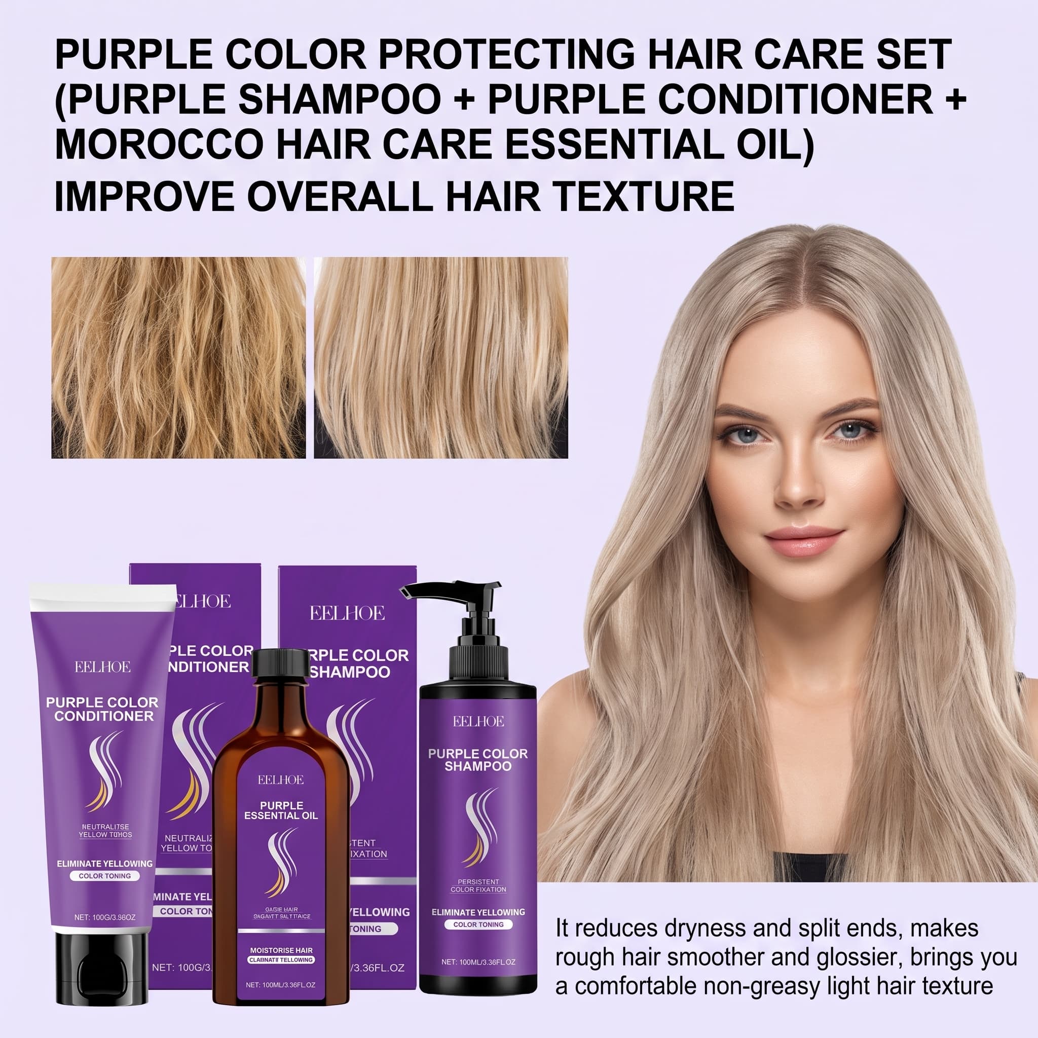 Purple Shampoo Set With Condit - огляд і ціна Hair Care Products