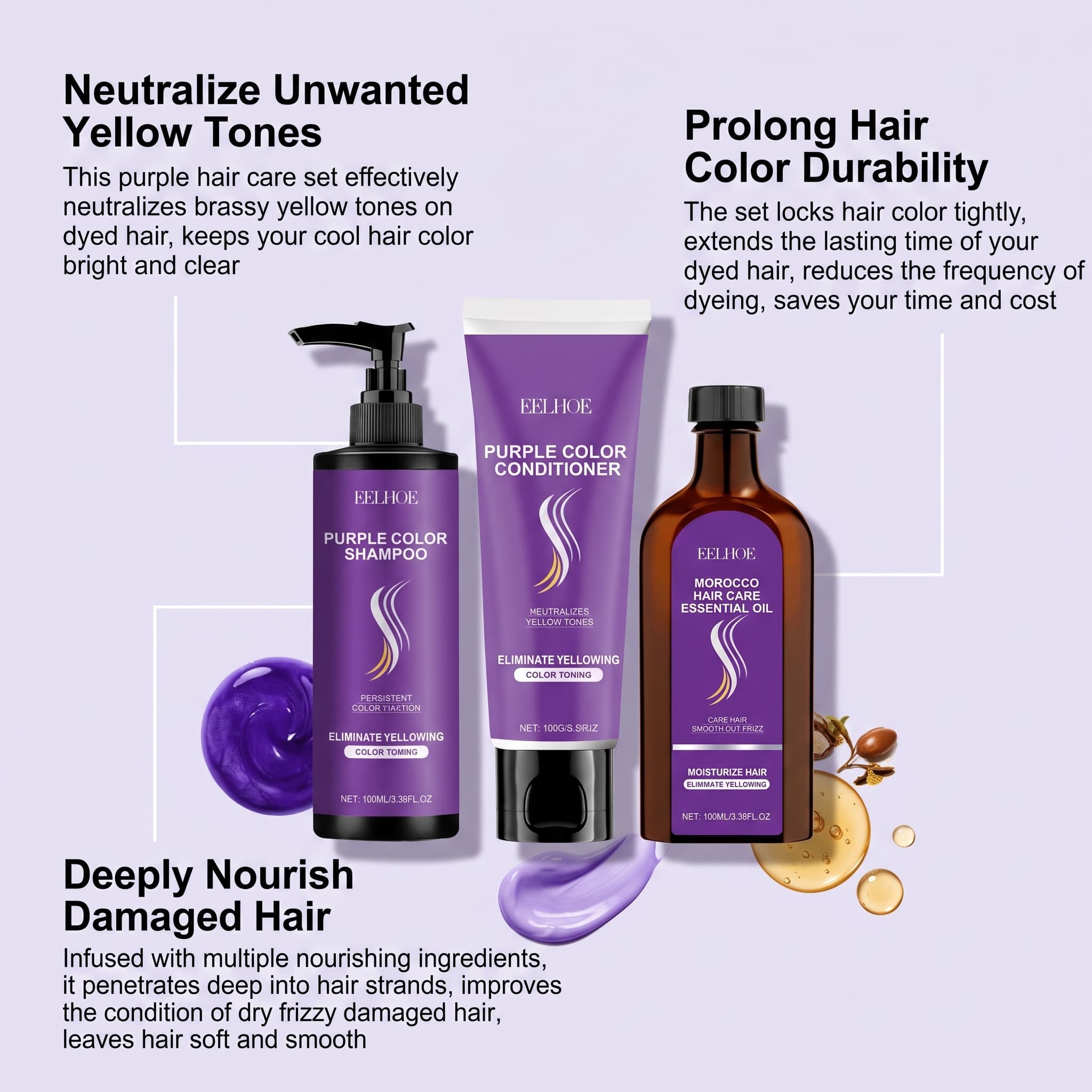Purple Shampoo Set With Condit - огляд і ціна Hair Care Products